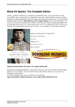 Black Elk Speaks: The Complete EditionJohn G. Neihardt