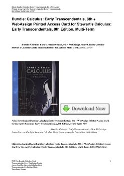 Bundle: Calculus: Early Transcendentals, 8th + WebAssign Printed Access Card for Stewart's Calculus: Early Transcendentals, 8th Edition, Multi-TermJames Stewart