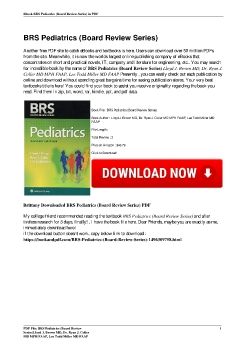 BRS Pediatrics (Board Review Series)Lloyd J. Brown MD, Dr. Ryan J. Coller MD MPH FAAP, Lee Todd Miller MD FAAP