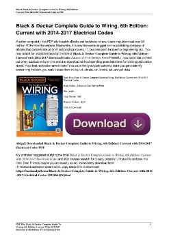 Black & Decker Complete Guide to Wiring, 6th Edition: Current with 2014-2017 Electrical CodesEditors of Cool Springs Press