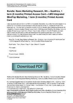 Bundle: Basic Marketing Research, 9th + Qualtrics, 1 term (6 months) Printed Access Card + LMS Integrated MindTap Marketing, 1 term (6 months) Printed Access CardTom J. Brown, Tracy A. Suter, Gilbert A. Churchill