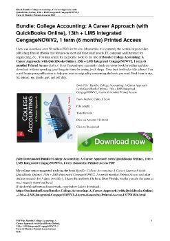 Bundle: College Accounting: A Career Approach (with QuickBooks Online), 13th + LMS Integrated CengageNOWV2, 1 term (6 months) Printed AccessCathy J. Scott