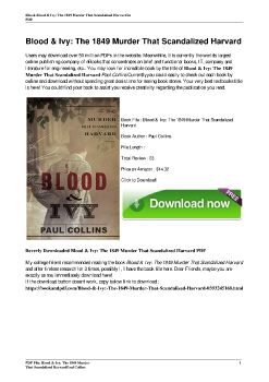 Blood & Ivy: The 1849 Murder That Scandalized HarvardPaul Collins