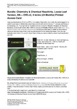 Bundle: Chemistry & Chemical Reactivity, Loose-Leaf Version, 9th + OWLv2, 4 terms (24 Months) Printed Access CardJohn C. Kotz, Paul M. Treichel, John Townsend, David Treichel