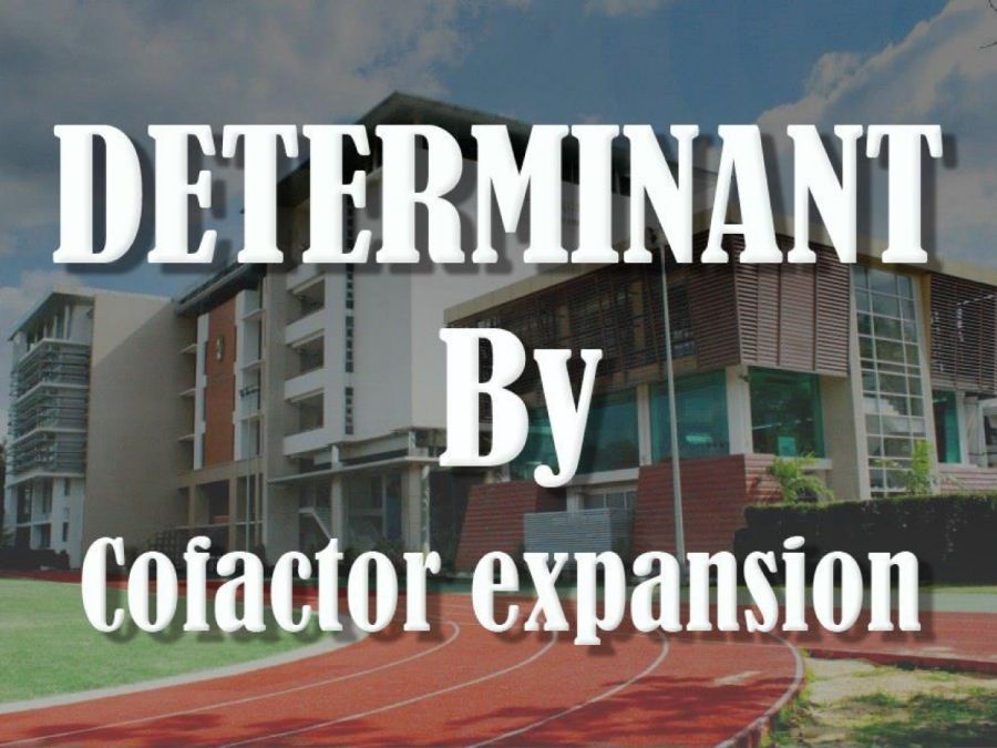 Determinant by cofactor expansion