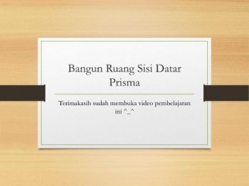 Bangun Ruang Sisi Datar Prisma