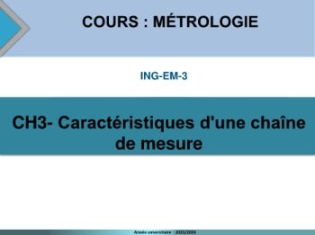 CH3-Caratéristiques d'une chaine de mesure