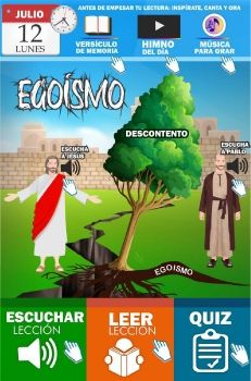 LUNES 12   JULIO ESTUDIO INTERACTIVO DE LA LECCIÓN - EGOISMO