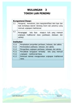 Tantri Basa Jawa Kelas 6 (Bab 3)