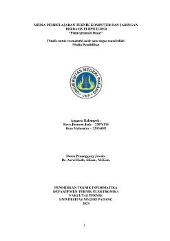 MEDIA PEMBELAJARAN TEKNIK KOMPUTER DAN JARINGAN(Pemrograman Dasar)
