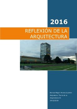 REFLEXIÓN DE LA ARQUITECTURA