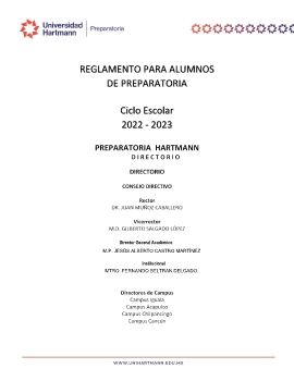 REGLAMENTO PARA ALUMNOS DE PREPARATORIA 2022 -2023 FINAL