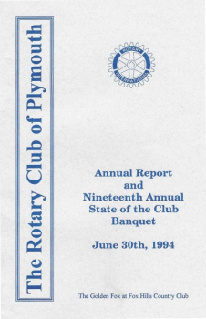 1994 Plymouth Rotary Annual Report