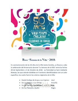 Bases Semana de la Villa 2018