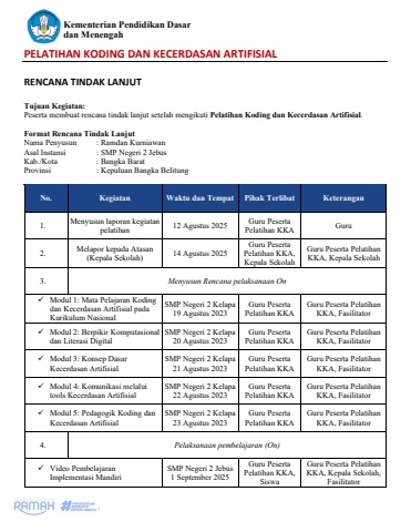 RTL dan OJT Pelatiahan