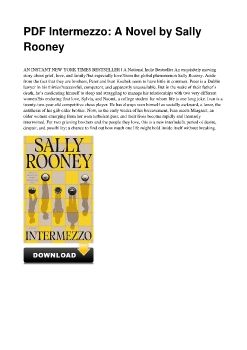 PDF Intermezzo: A Novel by Sally Rooney