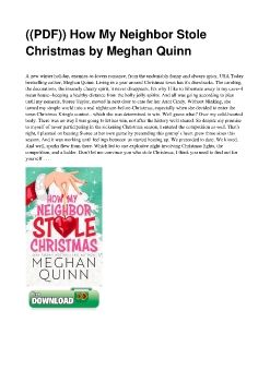 ((PDF)) How My Neighbor Stole Christmas by Meghan Quinn