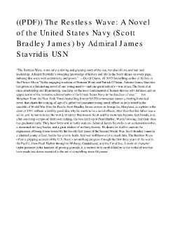 ((PDF)) The Restless Wave: A Novel of the United States Navy (Scott Bradley James) by Admiral James Stavridis USN