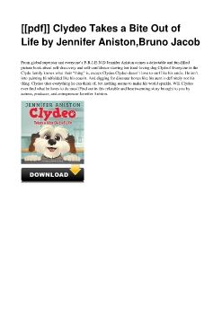 [[pdf]] Clydeo Takes a Bite Out of Life by Jennifer Aniston,Bruno Jacob