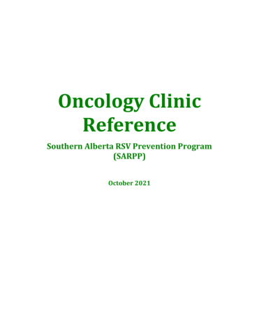 Oncology RSV Reference 2021-2022