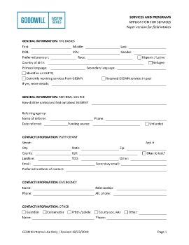 Application for Services