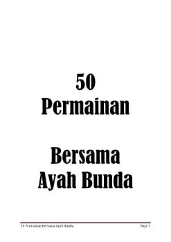 50 permainan Ayah Bunda Materi