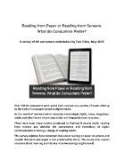 Reading From paper or Screens - Which is Most Preferred