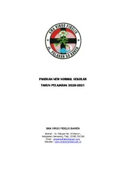 PANDUAN NEW NORMAL SMA Virgo Fidelis 2020