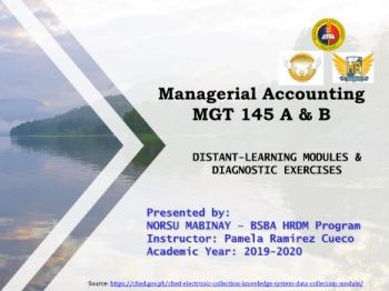 Managerial Accounting-MGT 145