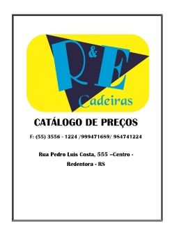 CATÁLOGO DE PREÇOS R&E Cadeiras