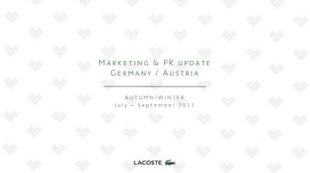 Marketing and PR Update July - Sep 17