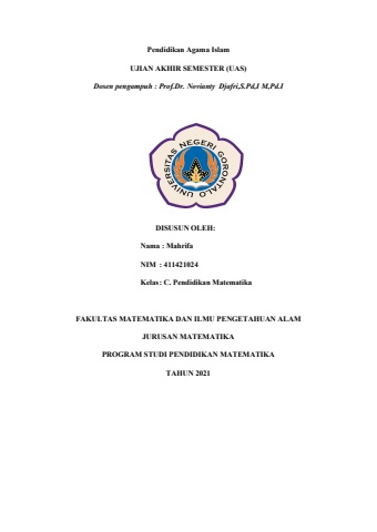 411421024_Mahrifa  UAS PENDIDIKAN AGAMA ISLAM