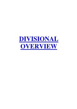 Divisional Overview