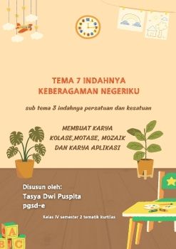 Krem Cokelat Ilustrasi Lucu Sampul Modul Ajar Seni Rupa 