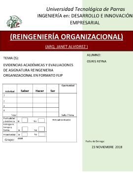 REINGENIERIA ORGANIZACIONAL