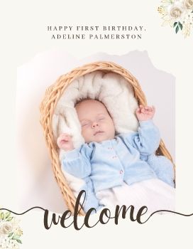  White Pastel Minimalist Baby Photo Book