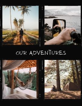 Black Vintage Film Travel Square Photo Book