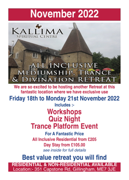 Kallima November 2022 All Inclusive Retreat