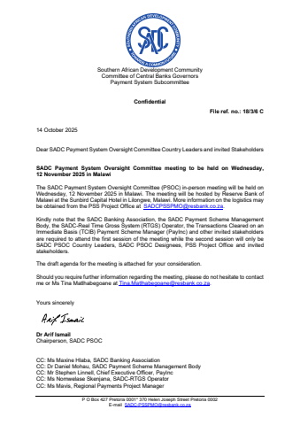 SADC CCBG PSOC AGENDA