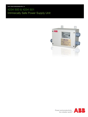 PBL250   ABB Brochure Part no. IM/4234500-F - FRENCH MANUAL 4234 PSU I.S