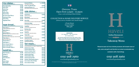 2024 Haveli 6pp A5 Takeaway Menu