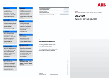 PBL874   ABB  3KXA843402R4401  COMMISSIONING INSTR'NS (CI/ACL420-EN)  6PP DL LEAFLET