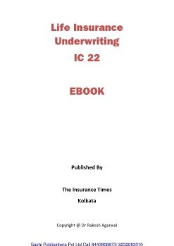 Life Insurance Underwriting IC 22  Ebook