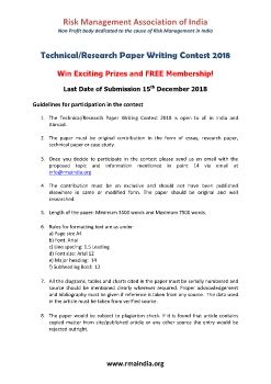 Risk Mangement Technical Paper Writing Contest 2018