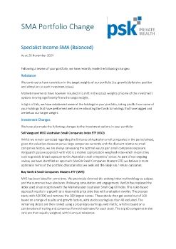 Private Wealth Specialist Income SMA (Balanced) PDF Factsheet