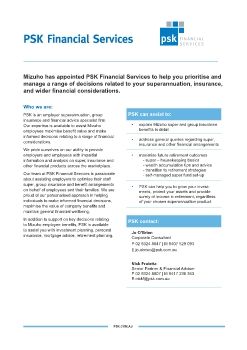 PSK Financial Services - Super Checklist