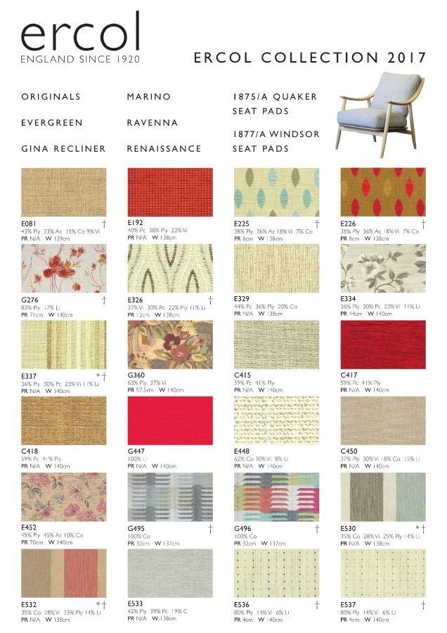 ercol collection fabric leaflet 2017 V18