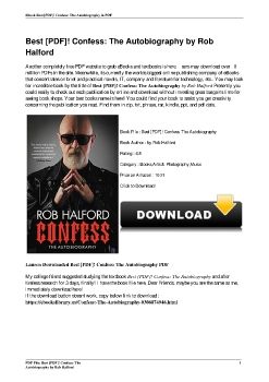 Best [PDF]! Confess: The Autobiography by Rob Halford