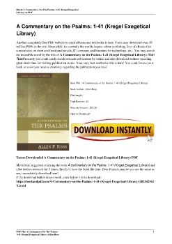 A Commentary on the Psalms: 1-41 (Kregel Exegetical Library)Allen Ross