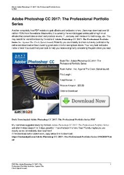 Adobe Photoshop CC 2017: The Professional Portfolio SeriesInc. Against The Clock (Spiral-bound)